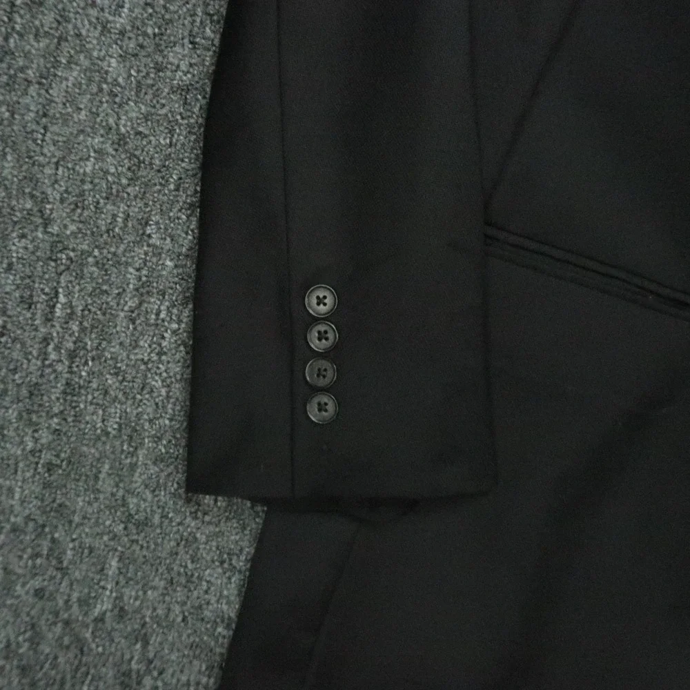 Peter Millar Blazer Men 48T Black Wool Formal Double Vented Sport Coat Jacket *